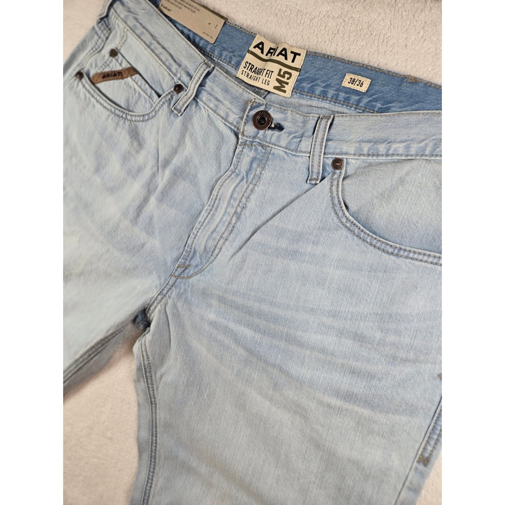 Ariat M5 Eli Straight Leg Jeans Zuma Light Wash 38x36 New NWT